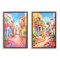 Stupell Industries Quaint Mediterranean Village 2 pc Framed Floater Canvas Wall Art Set Design by Andrea Haase